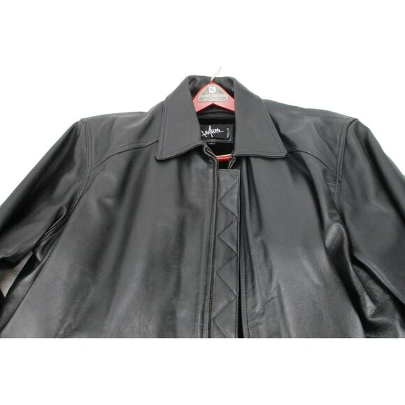 A1 Global Black Genuine Leather Jacket Size L w/ Zip in Liner - Anjum Collection - Picture 10 of 10